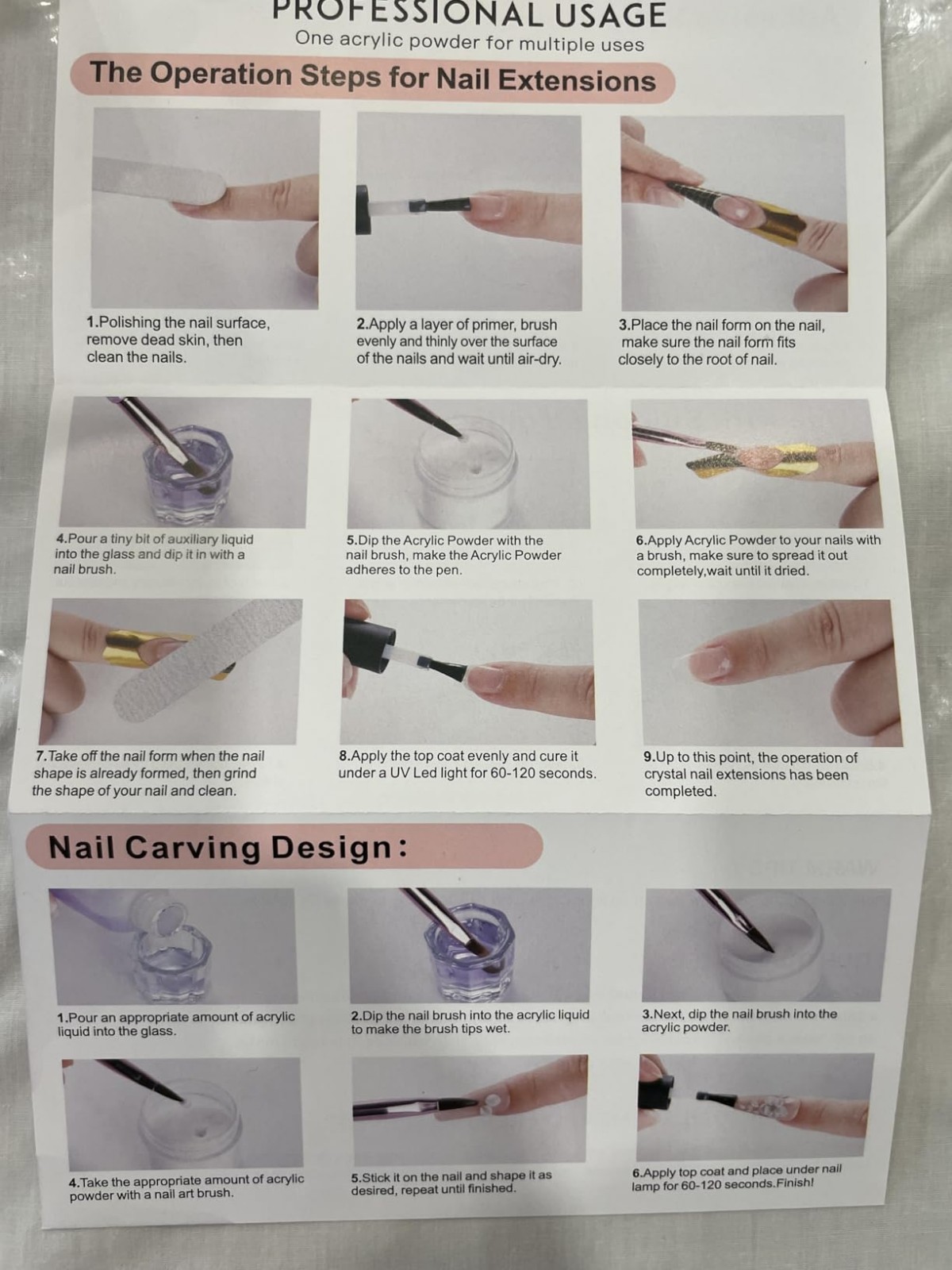 Acrylic Nail Kit with Drill: 20g Clear White Pink Acrylic Powder and Liquid Begi