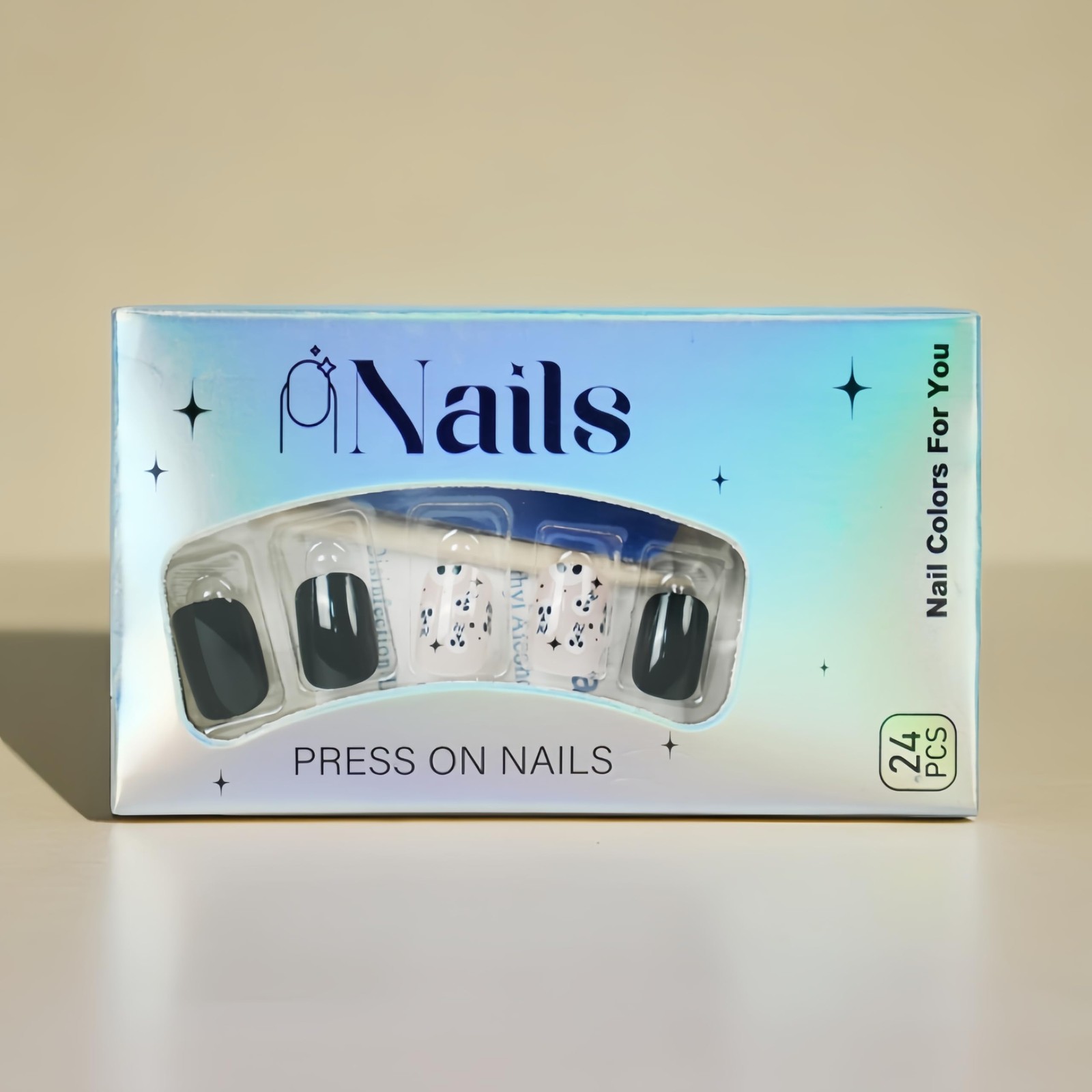 Halloween Press on Nails Short Square Fake Nails Bat Skull with Design Full C…