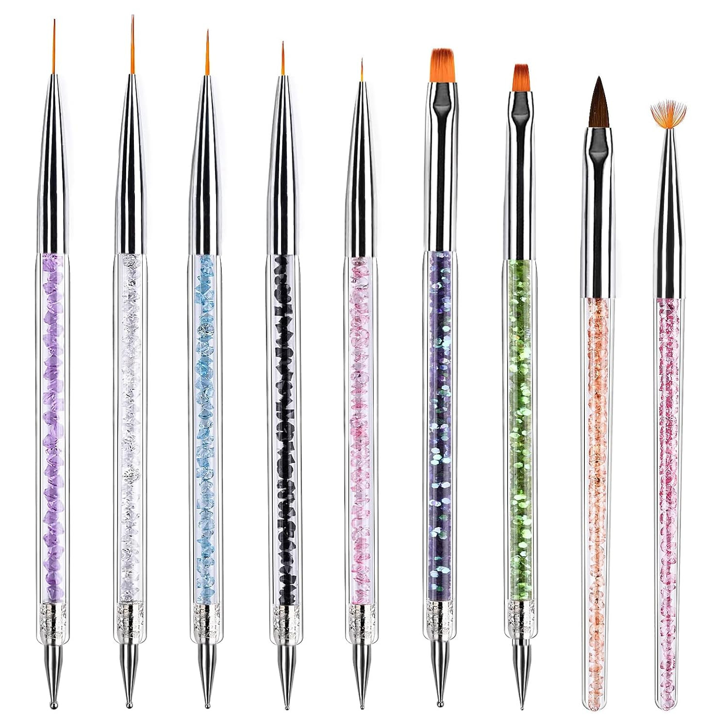 Pinceles Para Acrilico Cepillo De Acrílico Profesional Para Uñas 9 pcs