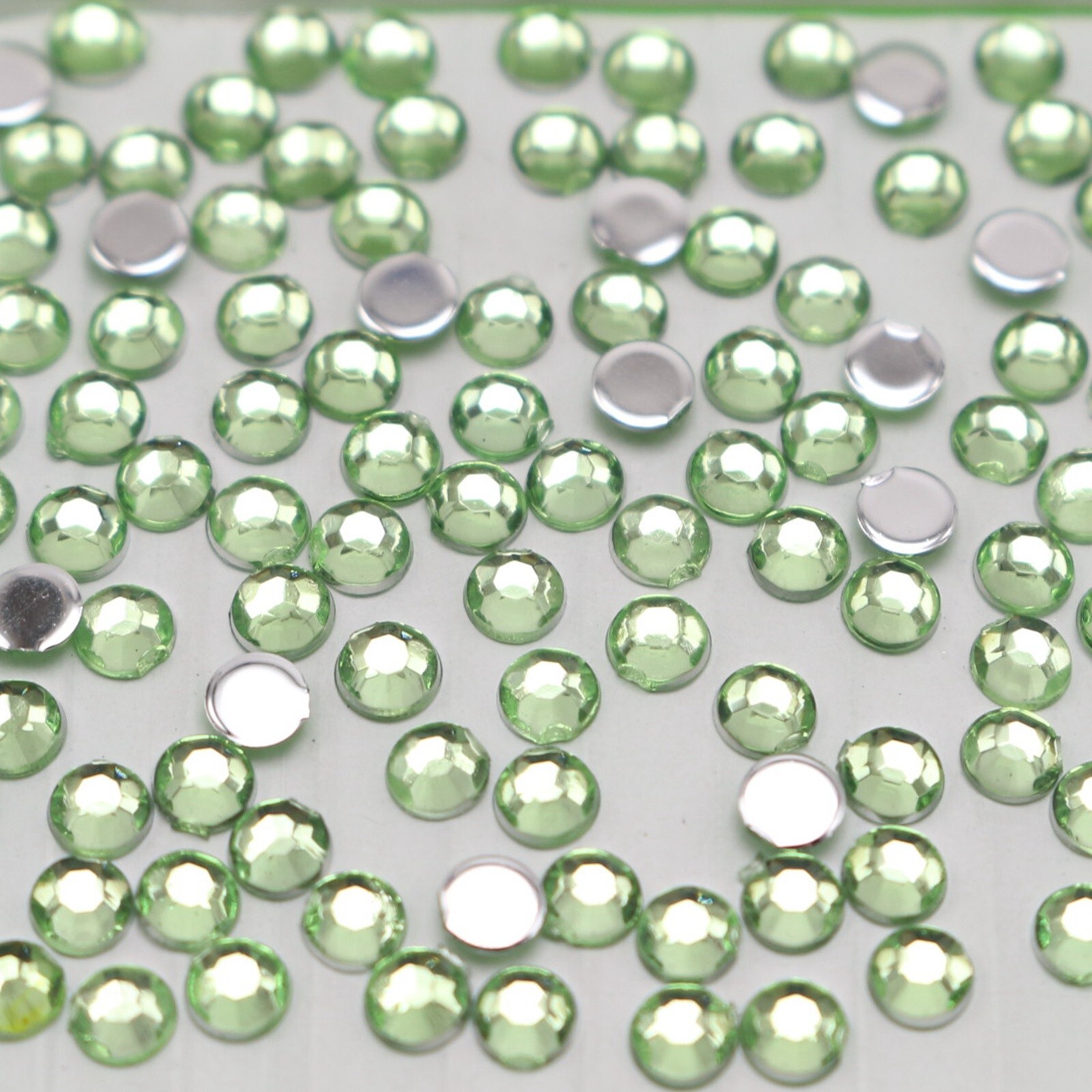 2000 light Green Acrylic Faceted Round Flatbacks Rhinestone Gems 3mm 12ss Nail