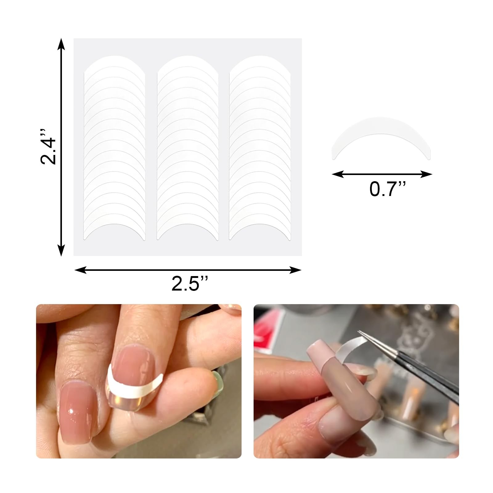 12 Sheets 576 PCS French Manicure Strips Self-Adhesive Nail Guide Tips Manicu…