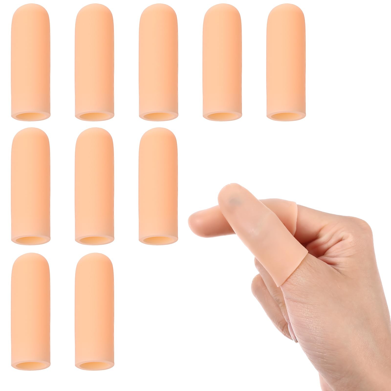 10 Pcs Silicone Finger Protectors, Gel Support Cots Sleeves Finger Covers Thu…