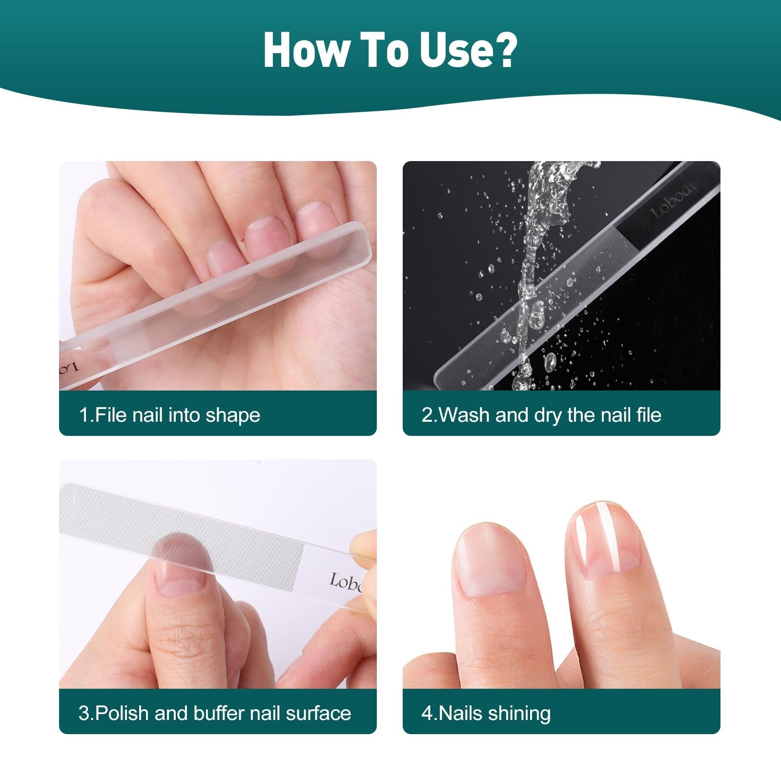 Glass Nail Shiner,Upgrade Nano Glass Nail Files &Nail Buffers Polisher Profes…