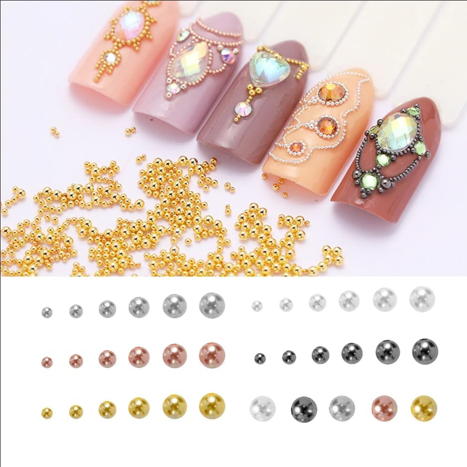 0.8Mm Mini Small Nail Beads Stainless Steel Beads Nail Chain Charms Nails Art De