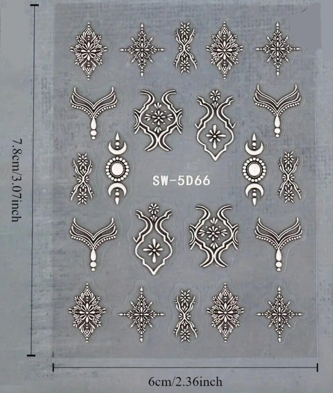 Scrolling Nail Art Transfer Stickers Tribal Indian Vintage Filigree Line Art