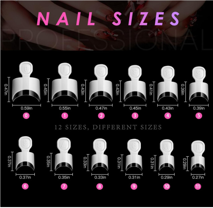 120 PCS Clear & White French Nail Tips – Short Acrylic Press On, 12 Sizes