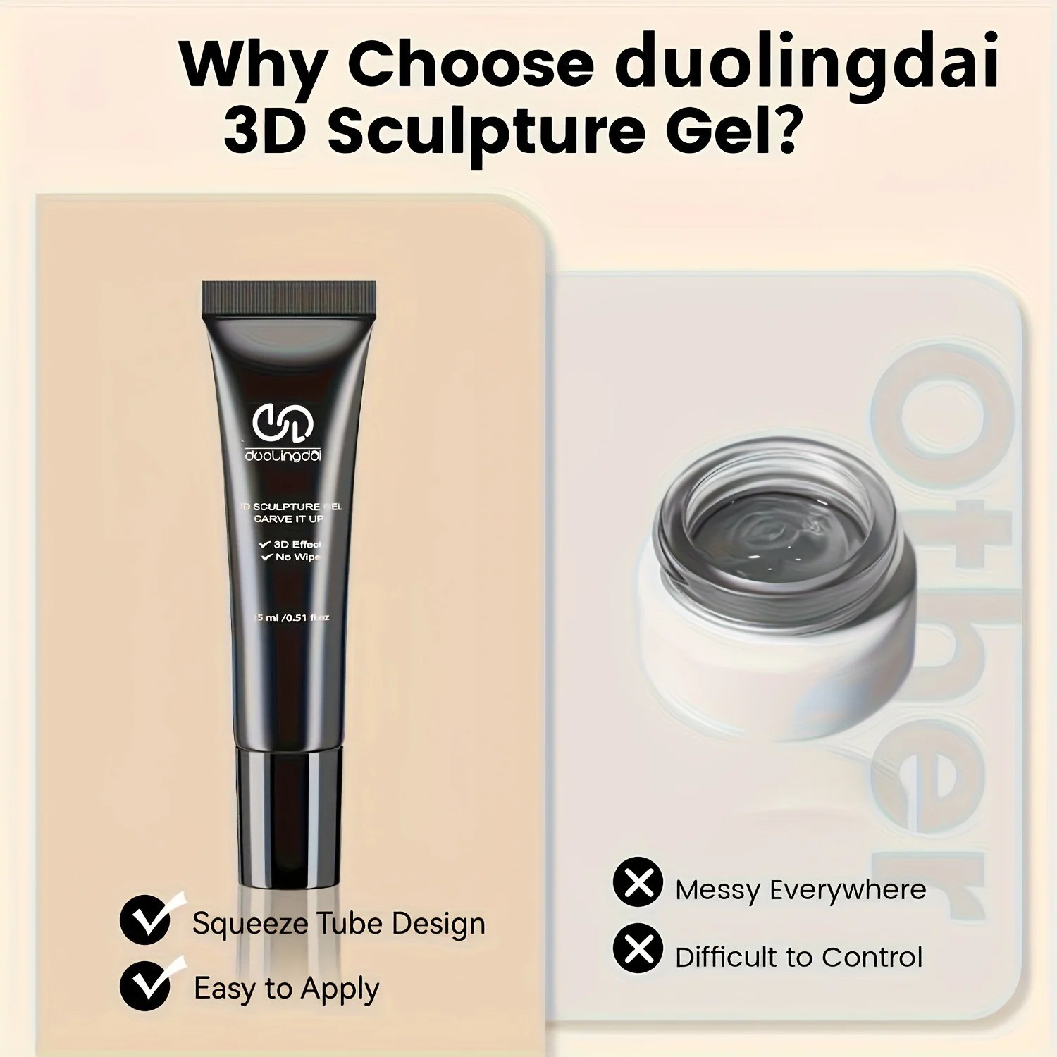 3D Nail Art Gel Clear Sculpting Gel for Nail Art Design DIY 3D Molding Gels for