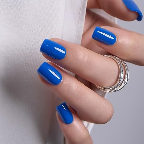 Short Square Ombre Cat Eye Press On Nails, Cloud Fade Gray White | Cobalt Rush