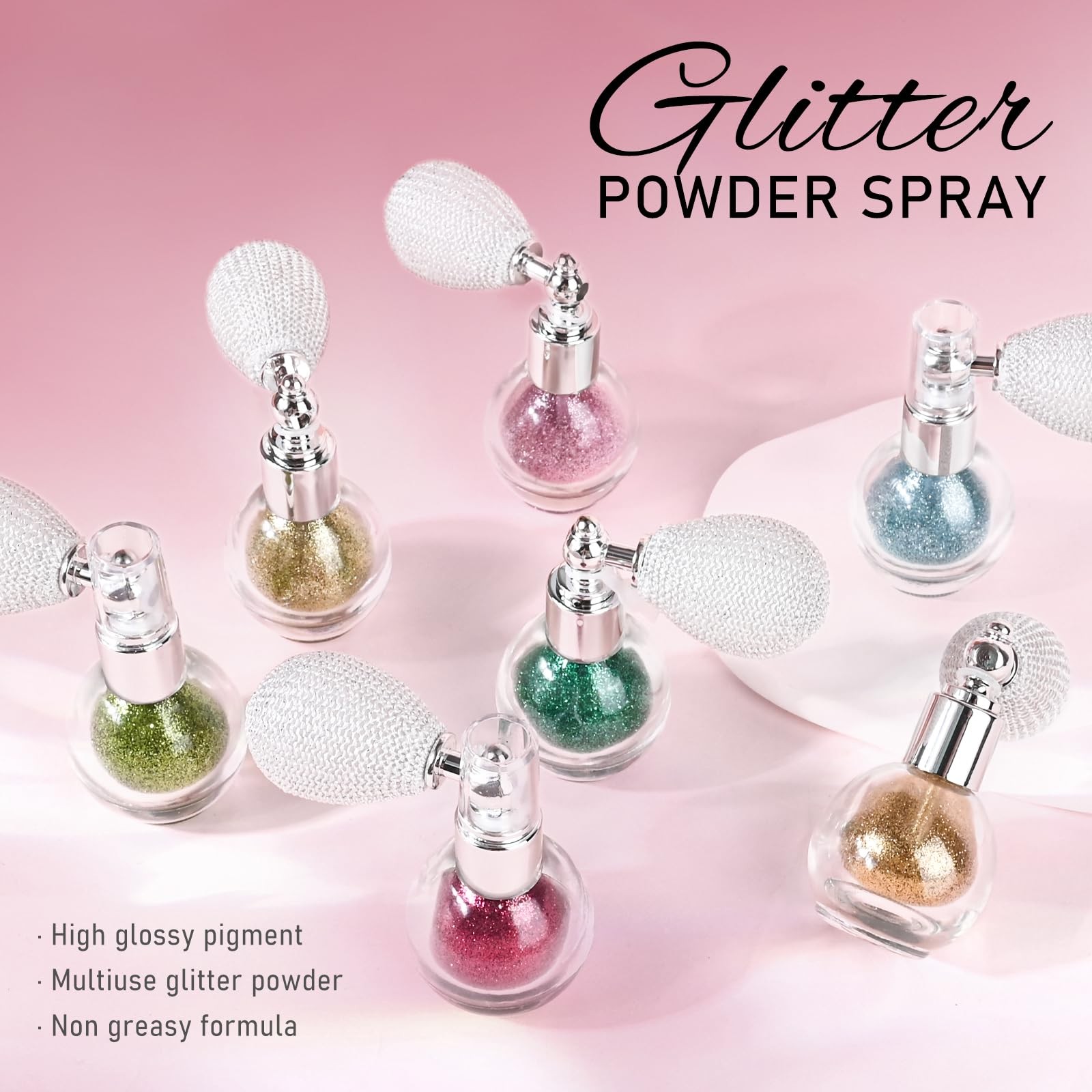 KYDA Glitter Powder Spray, Loose Shimmer Powder, Highlighter Spray Makeup for…