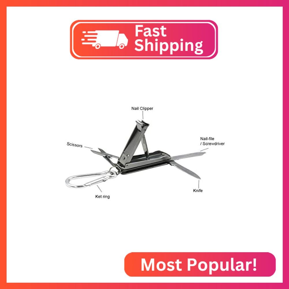 5in1 Multi Tool Nail Clippers,Nose Hair Scissors,Nail Files,Multi Purpose Pocket
