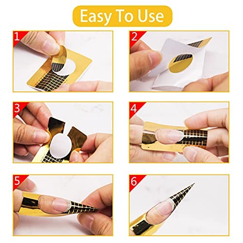 500 PCS Acrylic Nail Forms, Rectangle Polygel Nail Forms, Nails 500 Rectangle