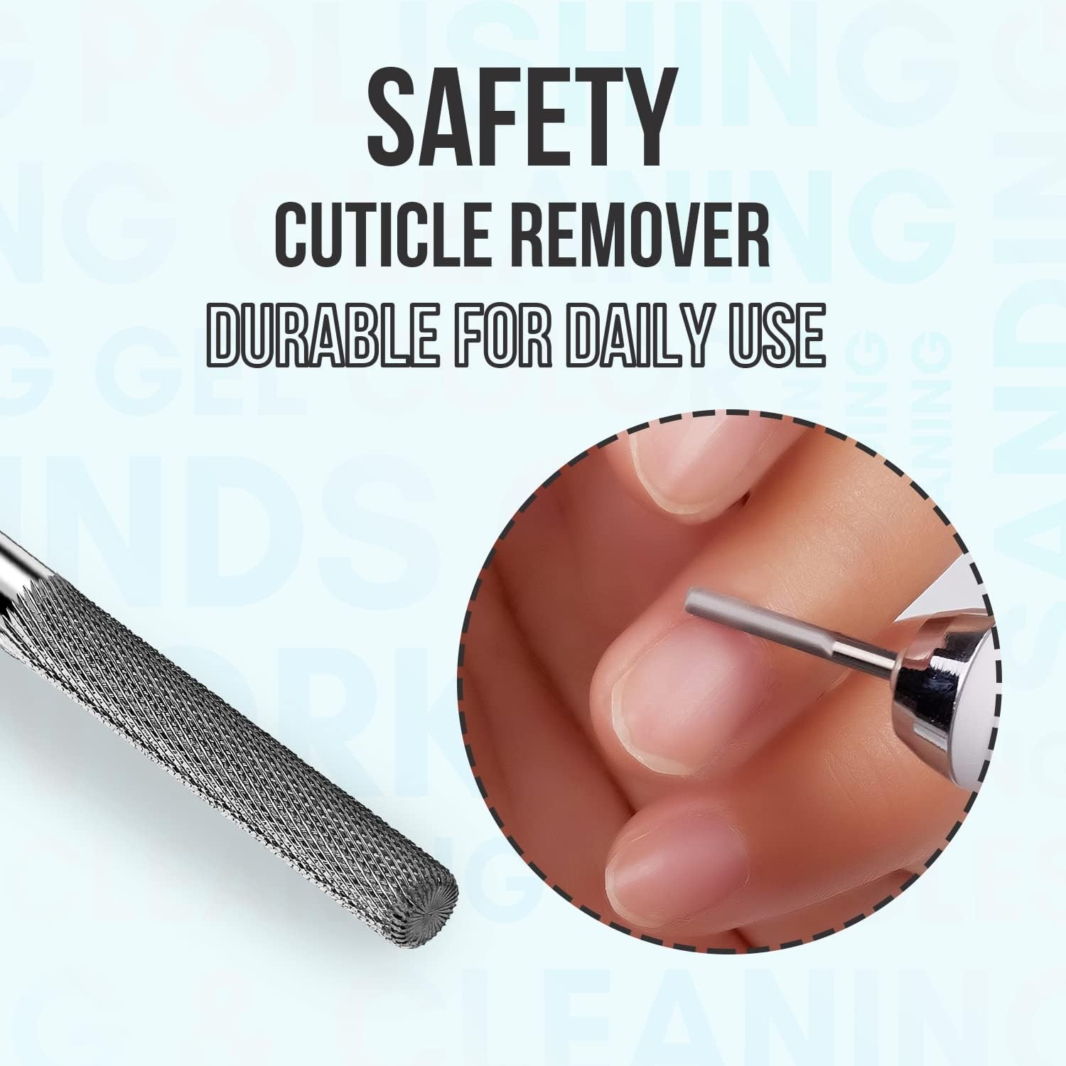 Nail Drill Bits:3/ Safety Tungsten Carbide Cuticle Remover Drill