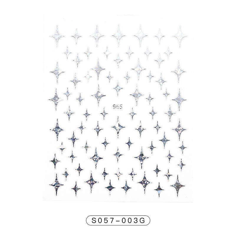 3d Nail Stars Stickers Shiny Hollow Cross Decals Manicure Body Art Craft Tools