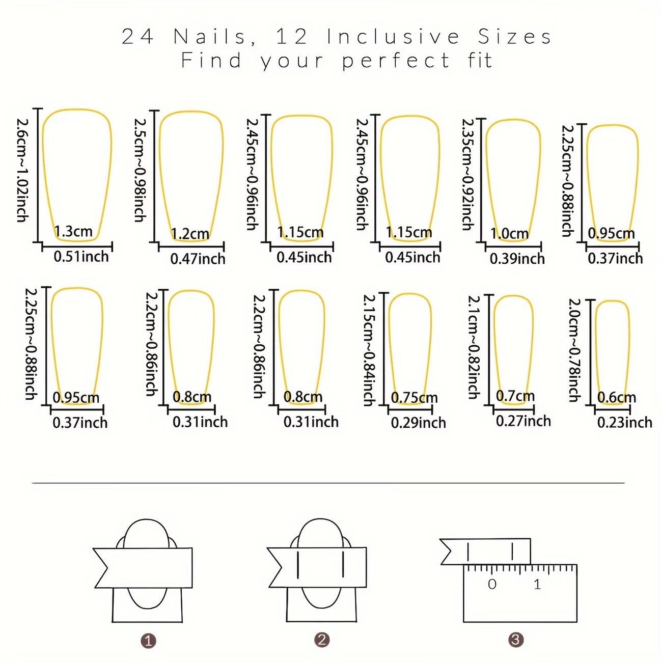 Pack of 24 Ballet-Shaped Press-On Nails Butterfly Design