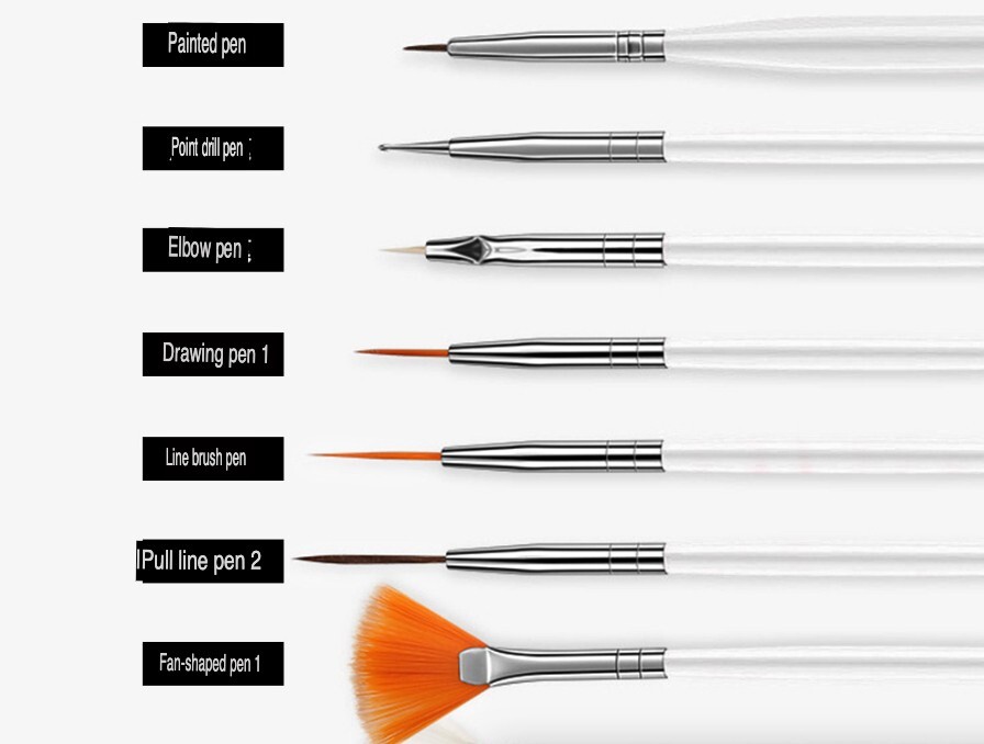 20PCS/Set Nail Art Design Dotting Painting Drawing Polish Brush Pen Tools UV Gel