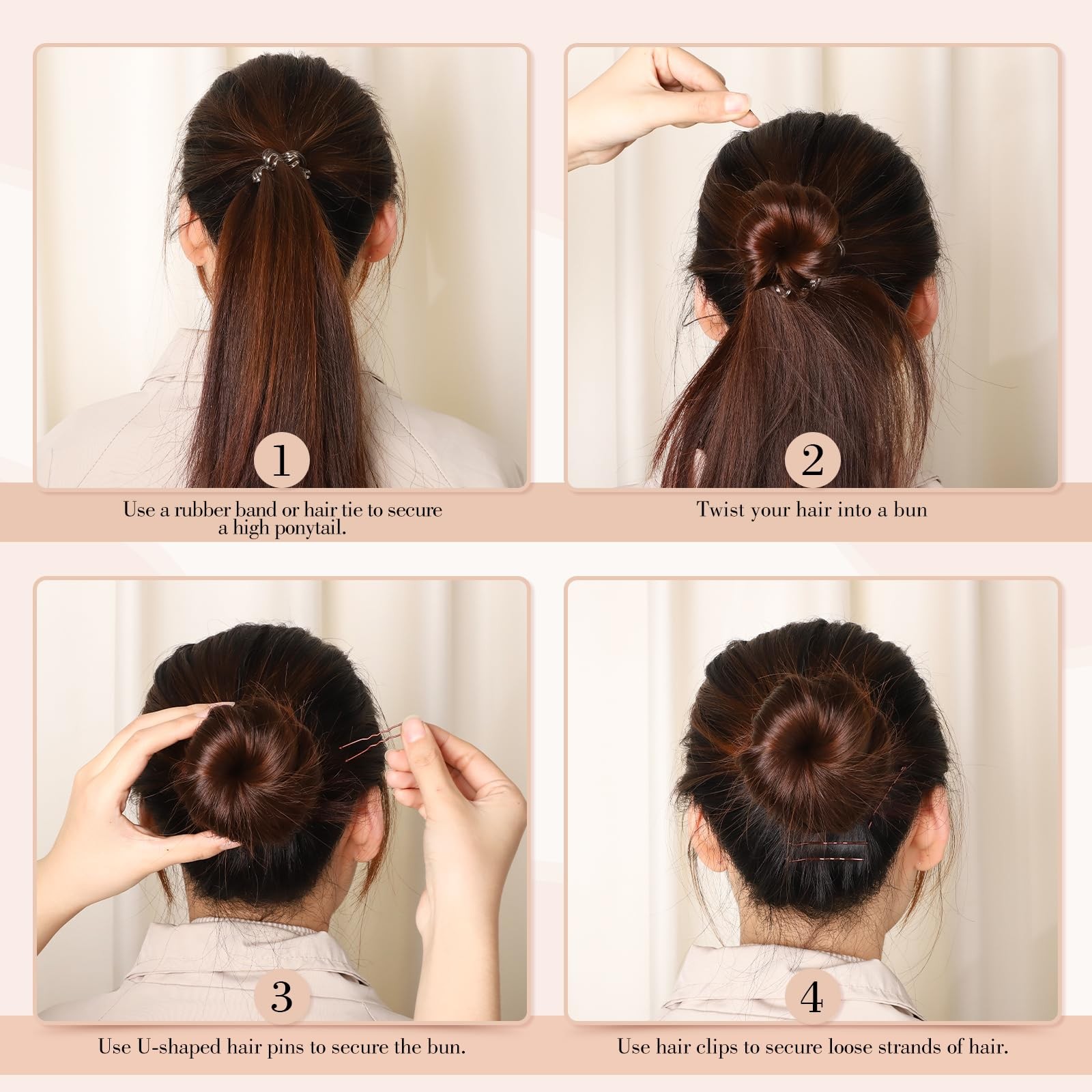 600Pcs Bobby Pins, 4Colors Hair Pins for Women Black, Brown, Blonde, Silver
