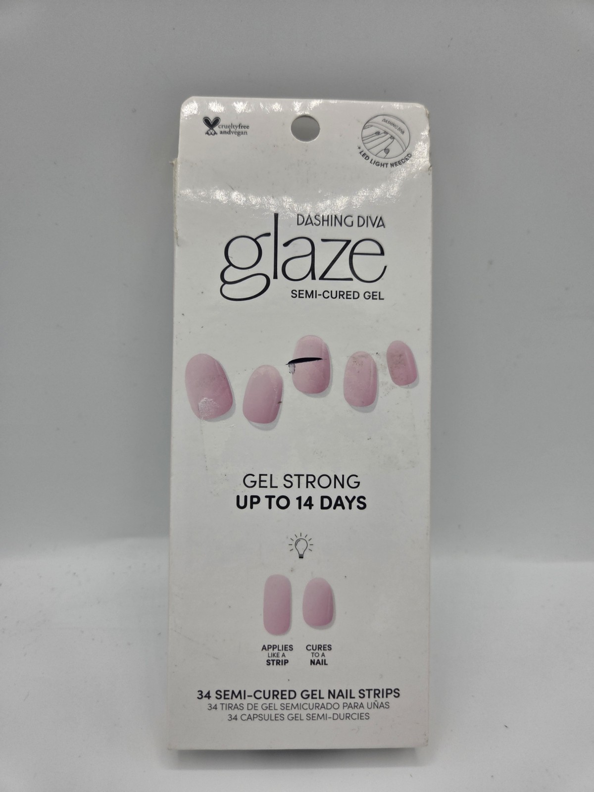 Dashing Diva Glaze Semi-Cured Gel Nail Strips – Lovely Pink – NEW