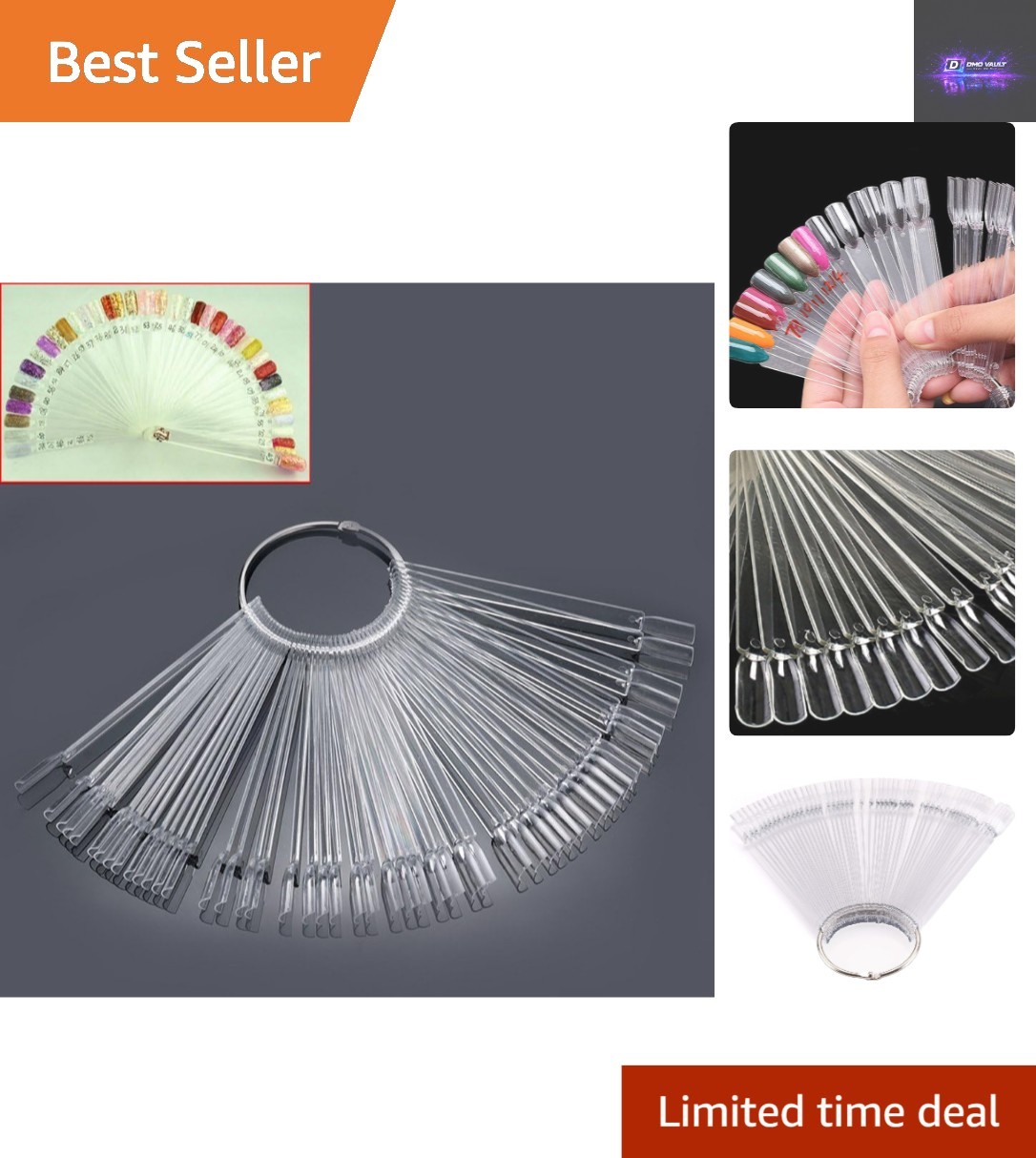 Professional 50-Pack Nail Art Sticks – Clear Fan Display for Practicing Designs