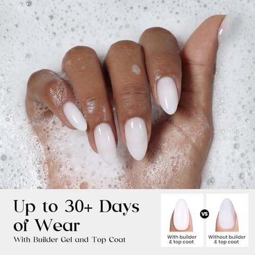Natural Milky White Nail Tips – 160PCS Short Almond Full Cover Gel Nails, DIY Ma