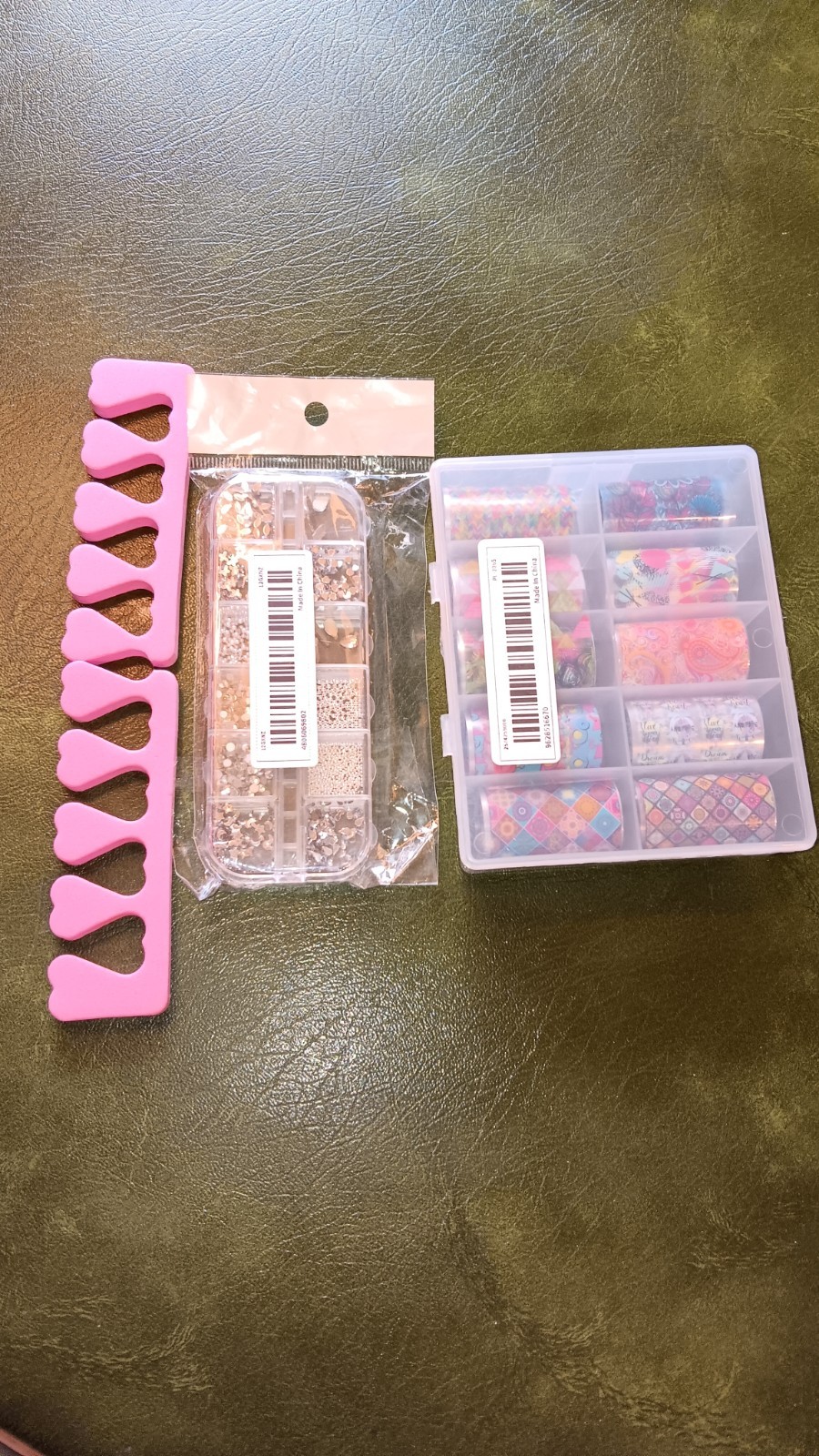 Nail Kit Includes Colorful Foils, Nail Accents In Blue, Silver, Clear, Multiple
