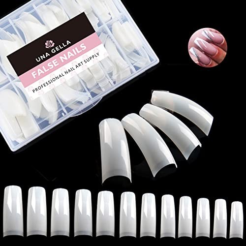 Natural French Nail Tips 500pcs Acrylic Fake Nails Coffin Square Nails Tips