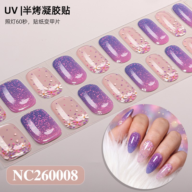 Summer Ocean UV Gel Nail Stickers Blue Teal Mermaid Scale Gradient Nail Wraps