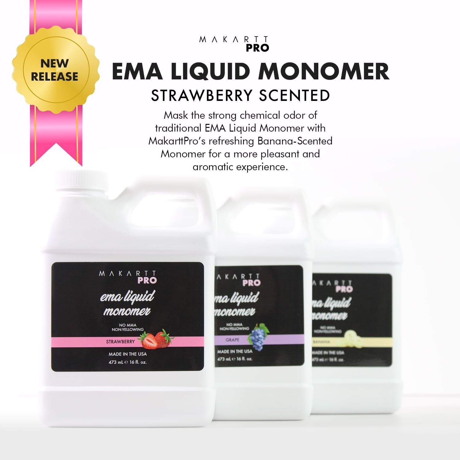 Strawberry Scented Monomer for Acrylic Nail Sets and Acrylic Nail Kit, 16oz -…