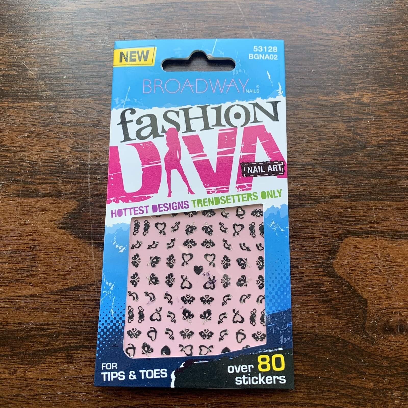 NEW Vintage 90s Fashion Diva Nail Art Stickers, 80 Count