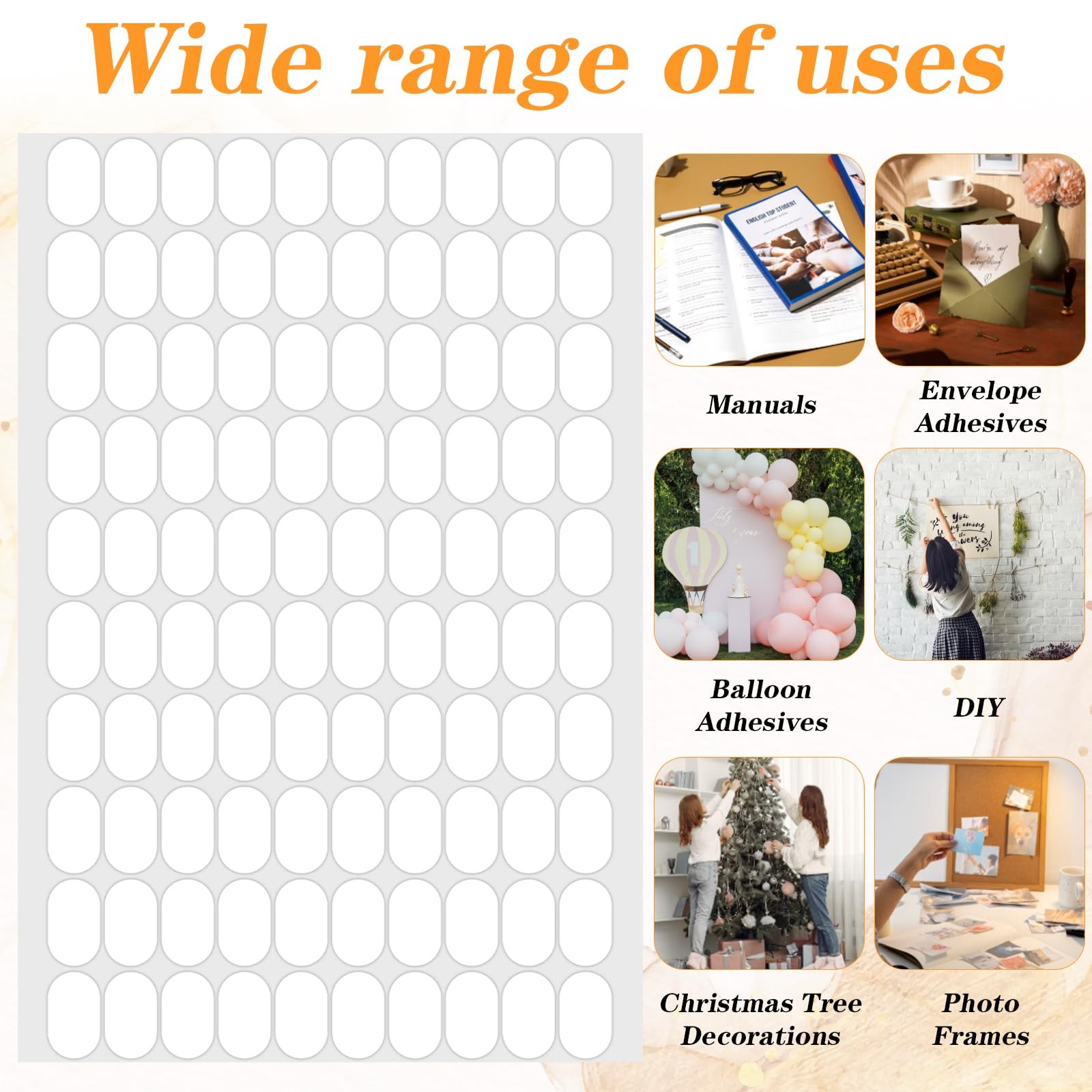 1200 Pcs Clear Double Sided Nail Sticky Tabs No Trace Poster Sticker Dots
