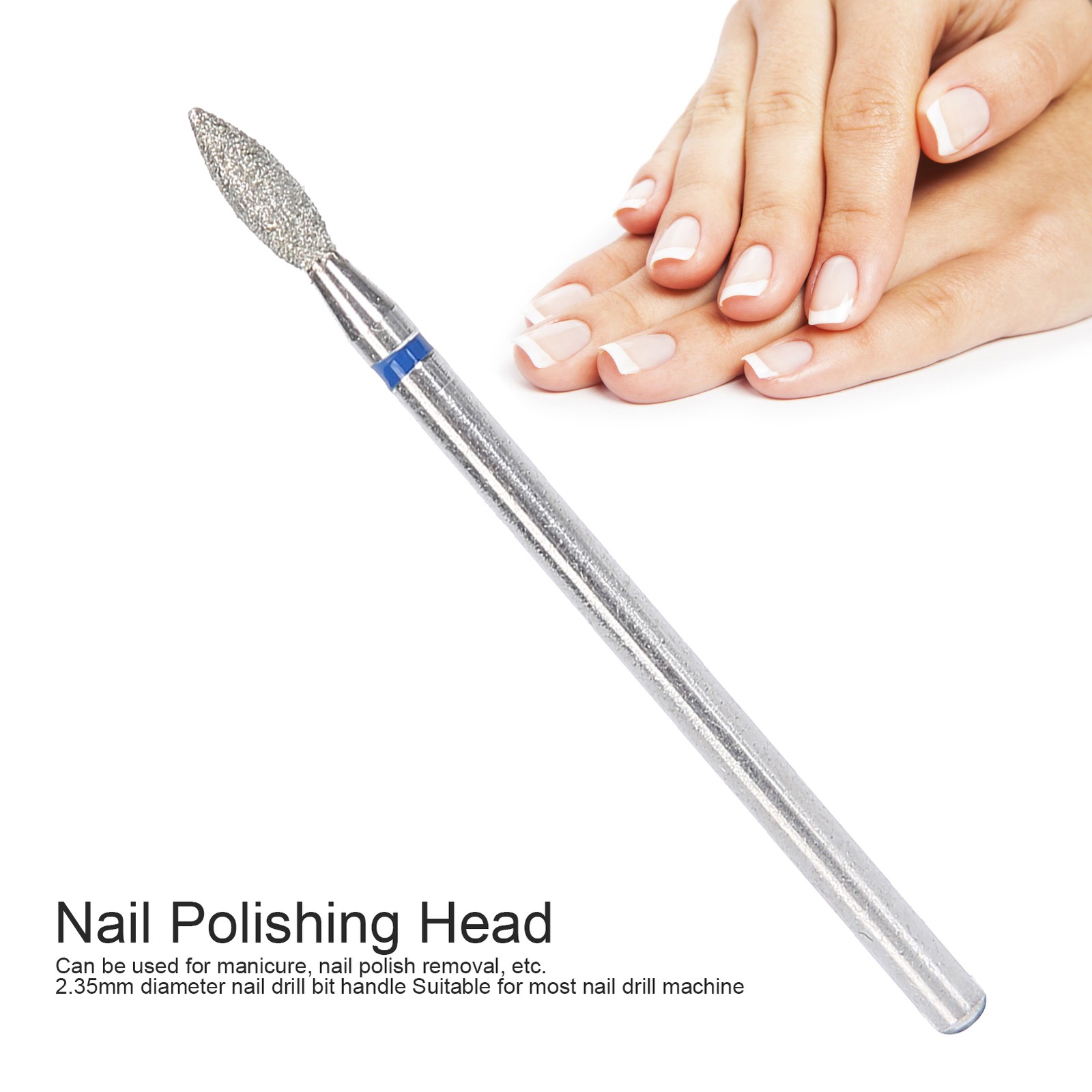 50pcs Nail Drill Bits Polishing Grind Head Manicure Tool (M-2.7mm)