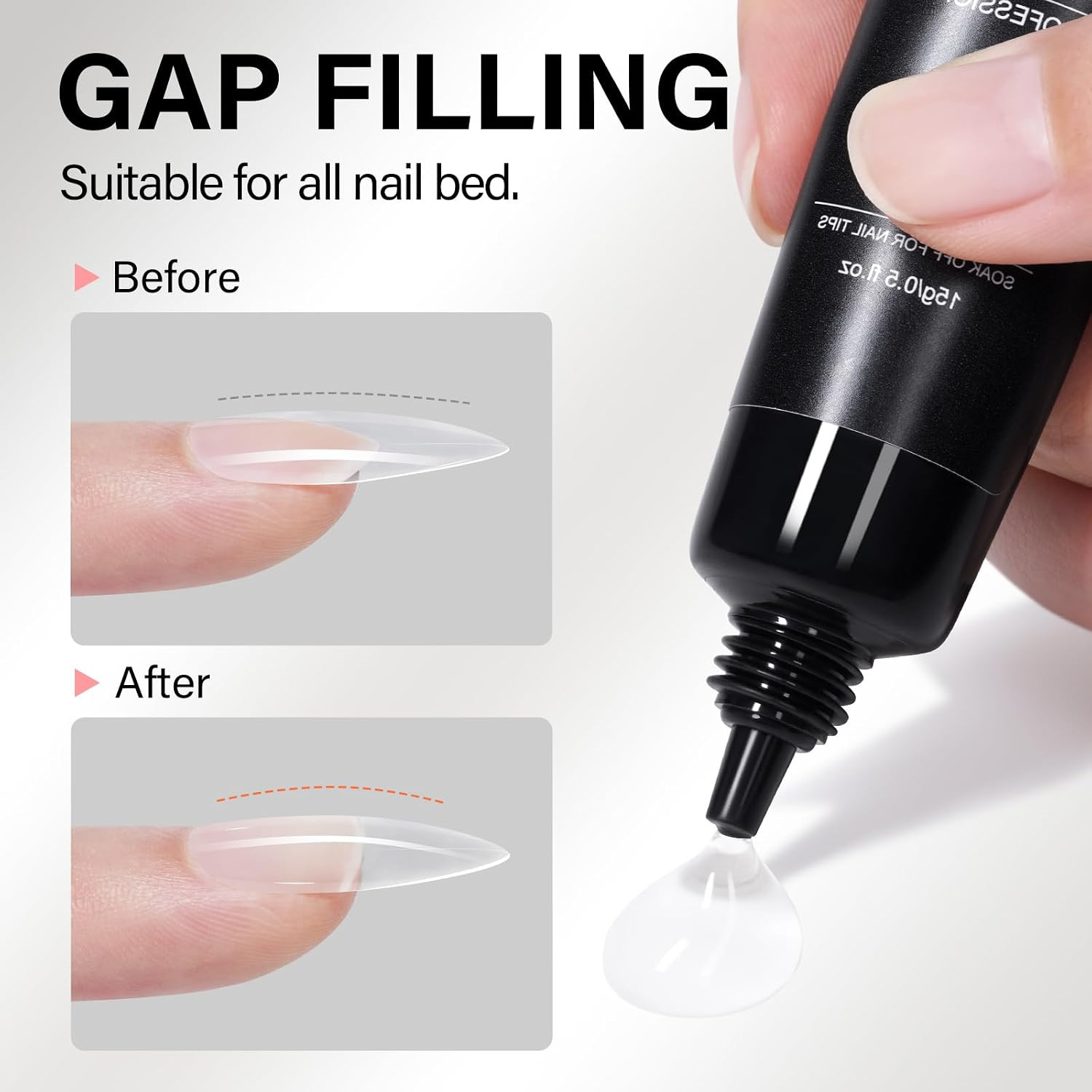 AILLSA Gel Nail Glue for Nails Tips, Solid Super Strong Gel Glues 15G | Professi
