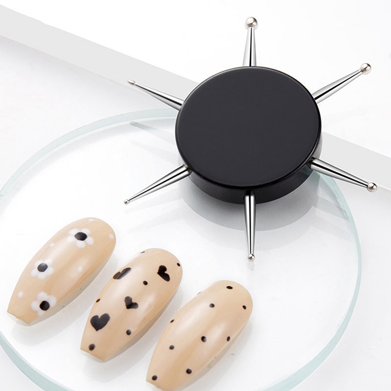 Circular Nail Dotting Tool, 6 in 1 Metal Nail Dotting Pen Disc Set, Polka Dot