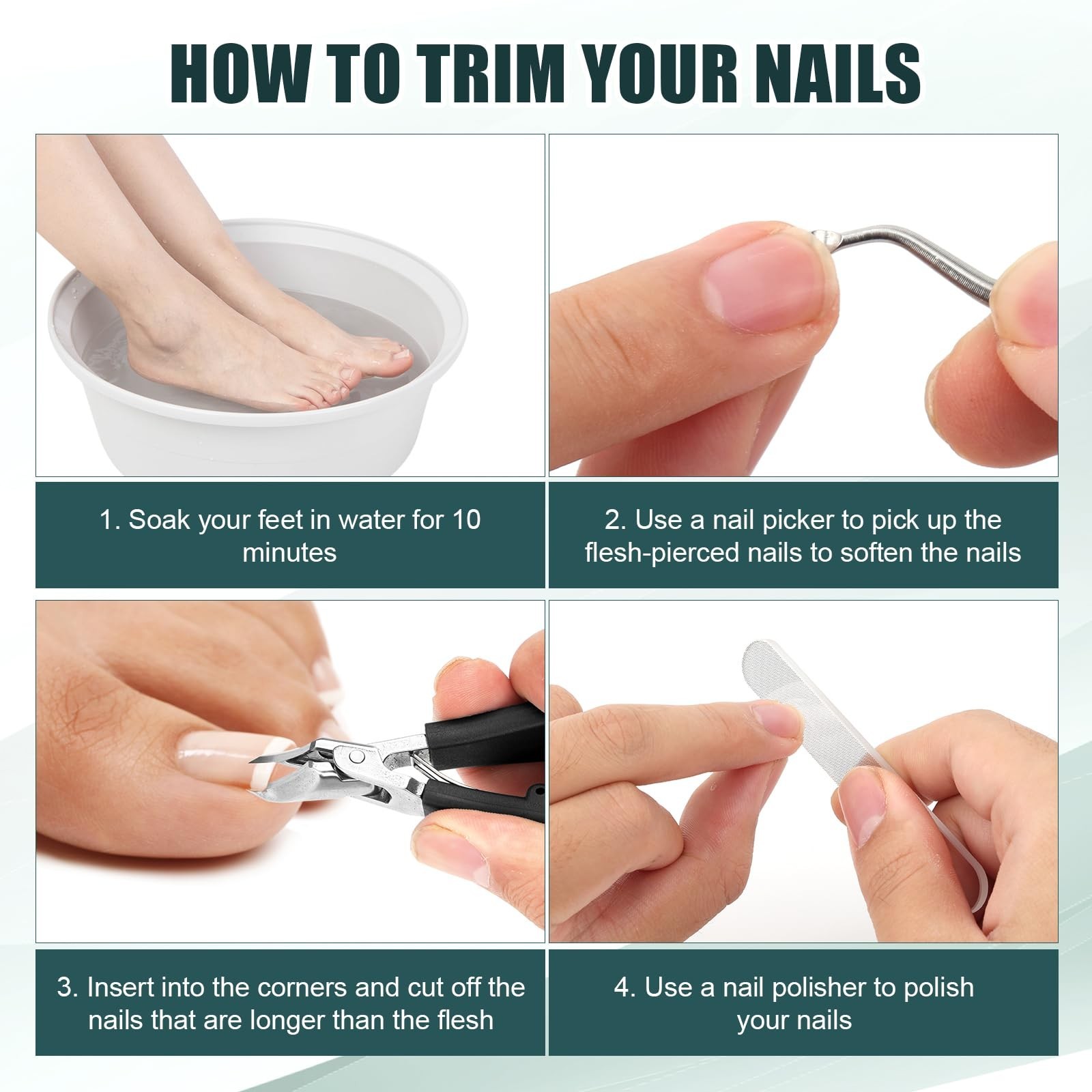 3pcs Eagle Beak Nail Clipper Set, Stainless Steel Slanted Nail Cutter File 3-…