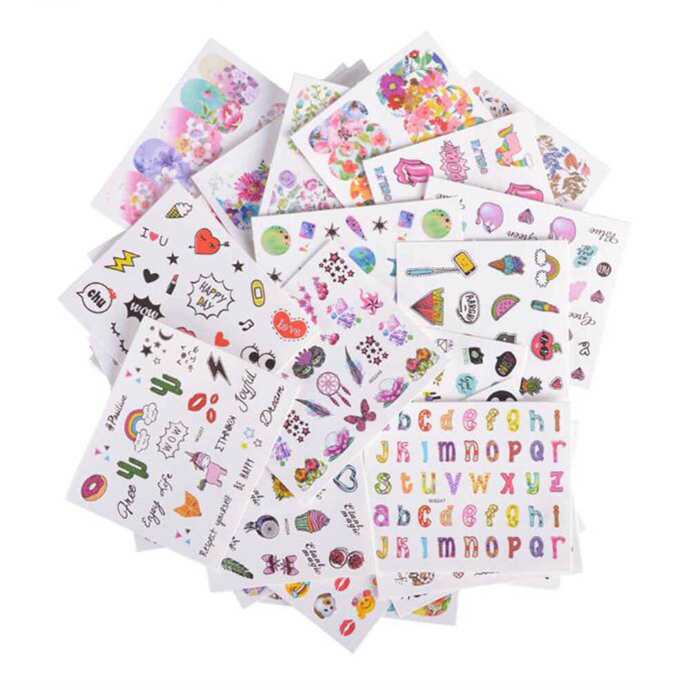 Fashion 3D Nail Art Transfer Stickers Sheets Flower Decals Manicure Decoration