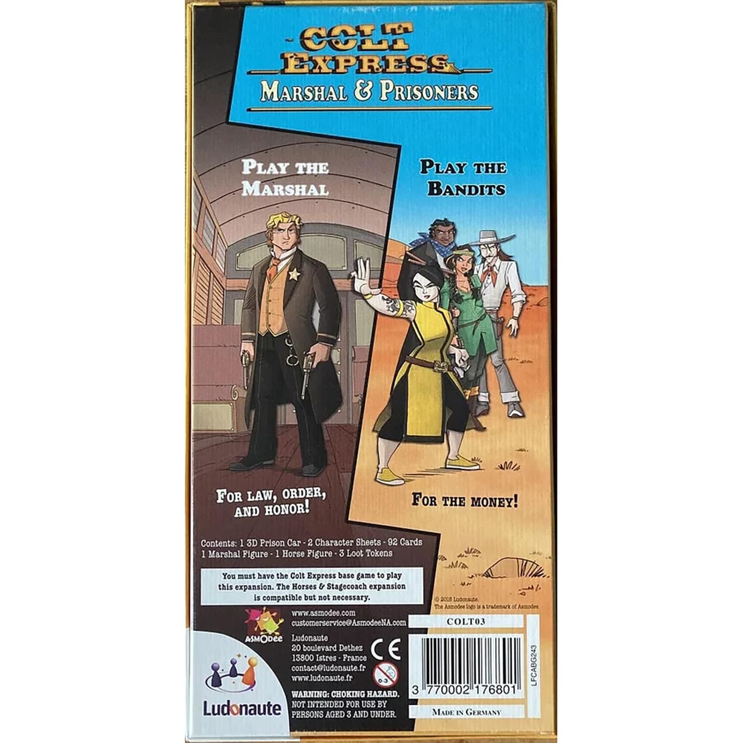 Colt Express Marshal and Prisoners Board Game EXPANSION – Small, Multicolor