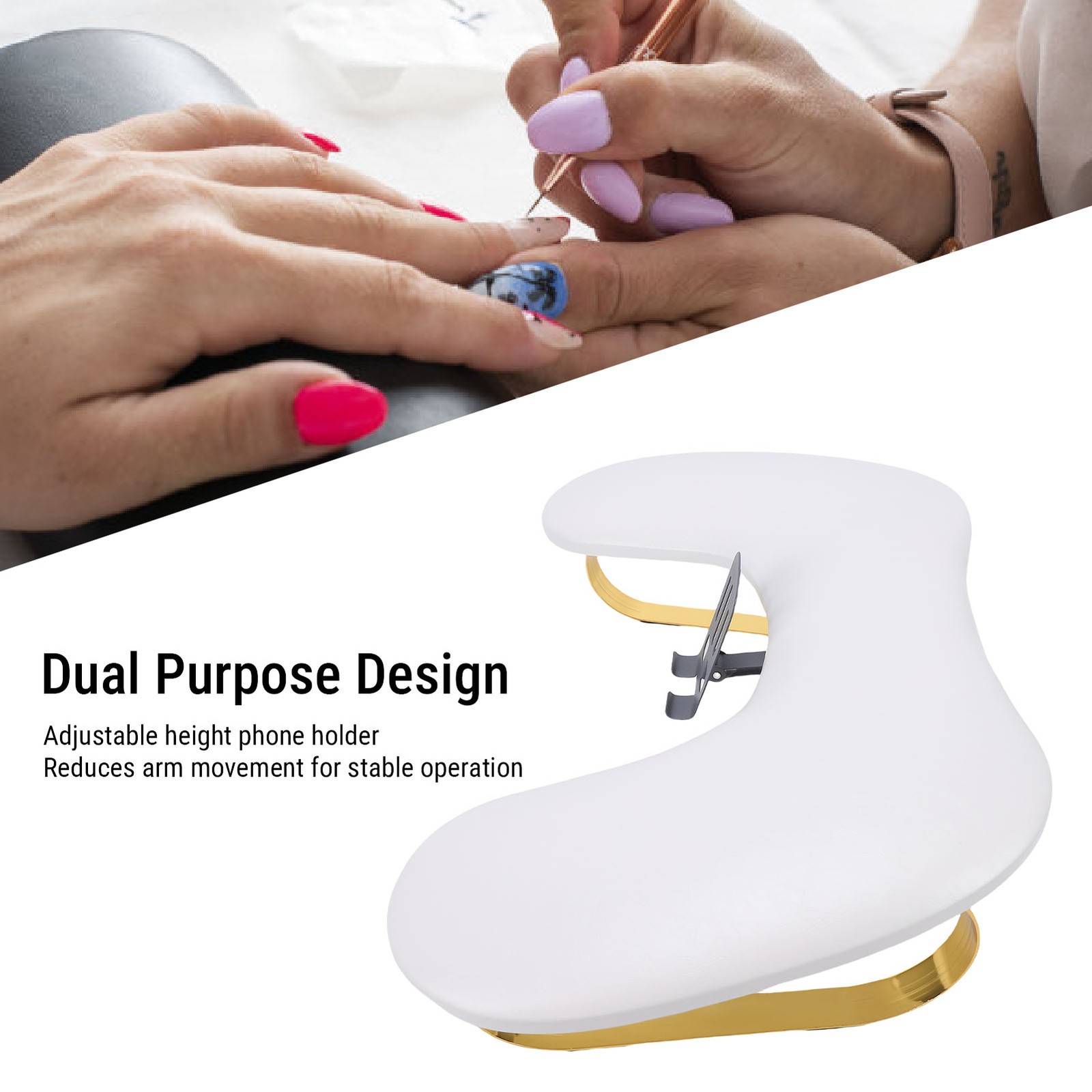 Nail Arm Rest With Phone Holder Ergonomic Support For Nail Technicians Excellent