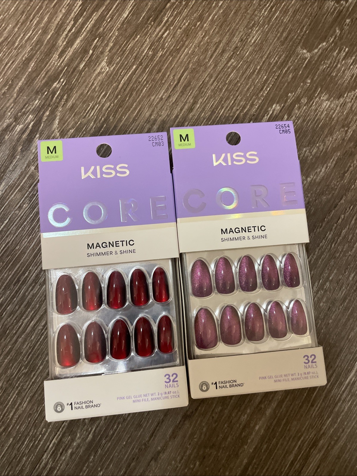 Kiss Press On Nails Set of 4 Core Themes Design & Magnetic Size M Sealed NIB