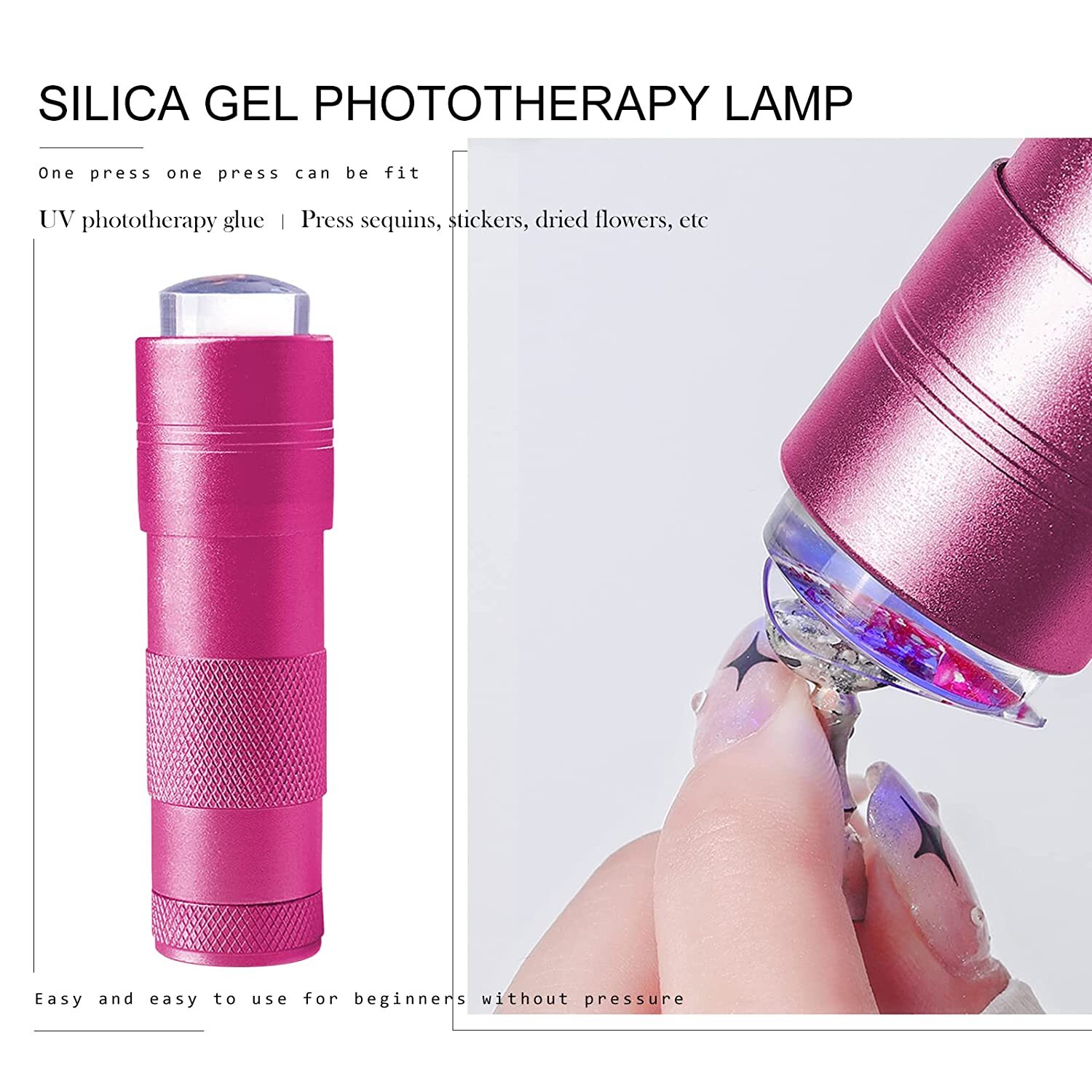 LOVELY NAILZ HANDHELD UV LAMP NAIL ART JELLY SILICONE STAMPER HEAD Pink