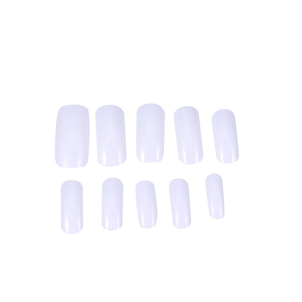 500Pcs Reusable ABS Artificial Nail Tips Full Cover White for DIY Use