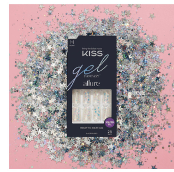 KISS Allure HOW DAZZLING, Glittery Confetti Nails, Glue, FA03, Holiday Glam🎊