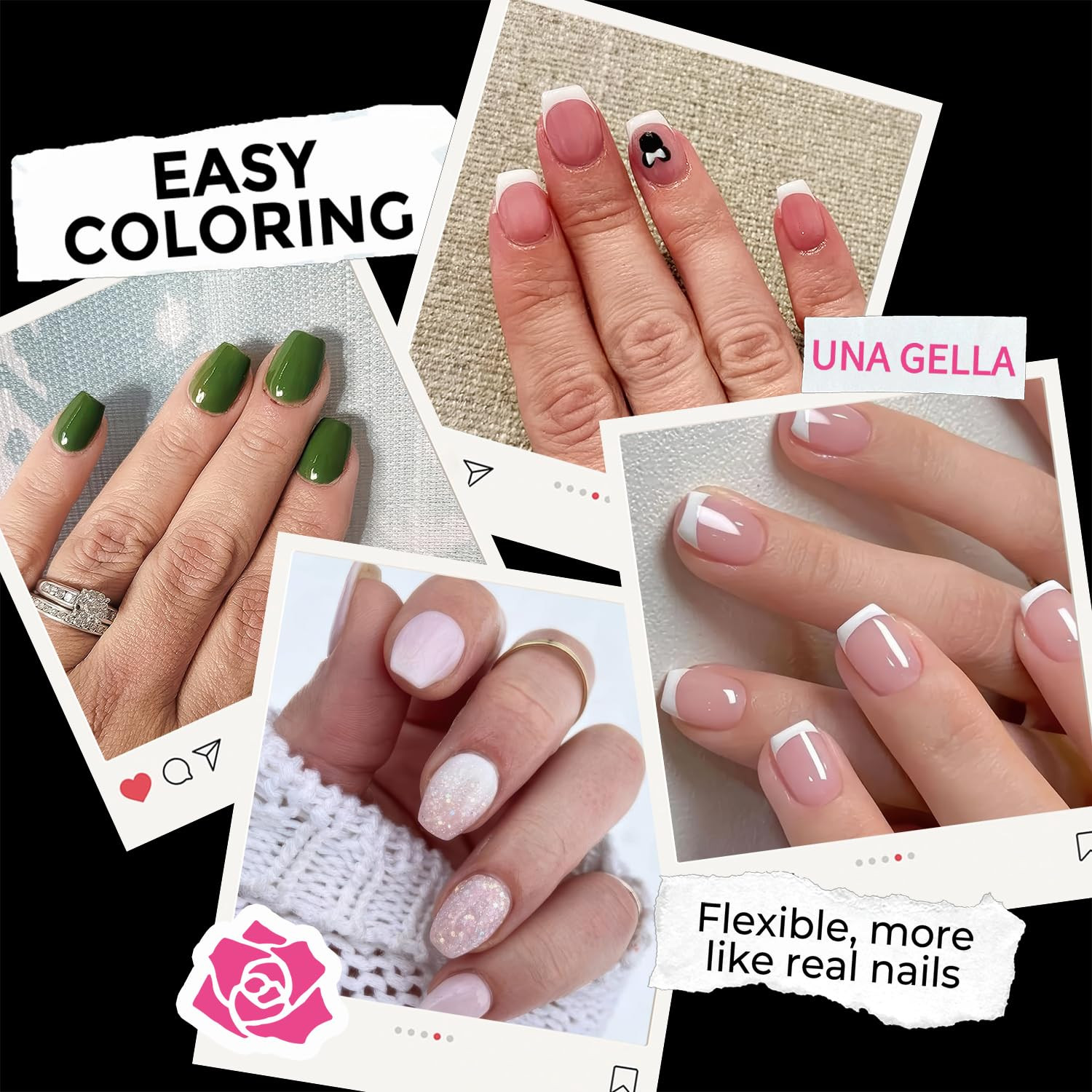 Extra Short Coffin Nail Tips, 216Pcs in 12 Szies Soft Gel Tips | Pre-Shaped Full