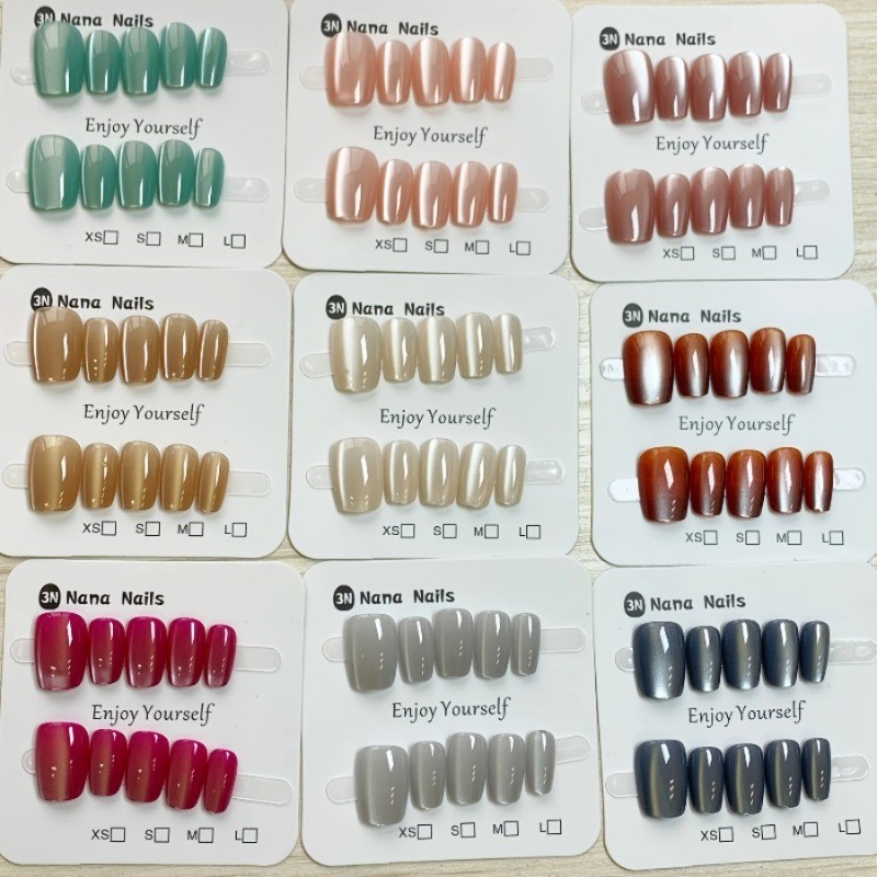 60 Pieces, 6 Sets of Random Styles, Random Sizes, Fashionable Nail Design