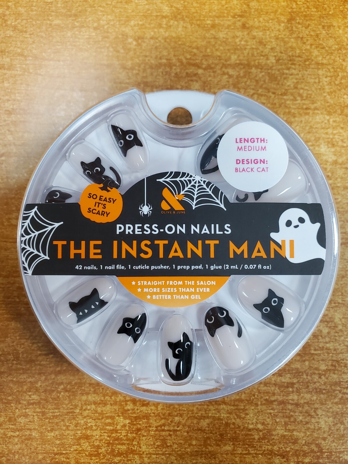 4 Pack: Olive & June The Instant Mani Nails Medium – Black Cat (9565) R9P2a