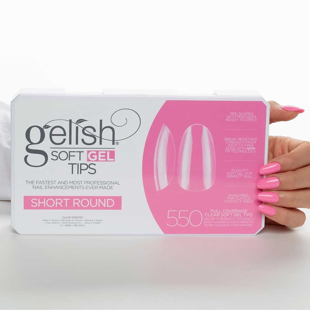 Harmony Gelish Soft Gel Tips – Short Round Box Of 550 Tips