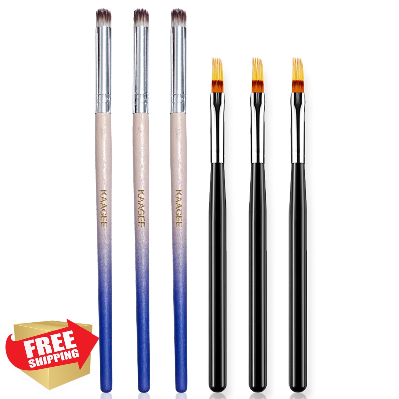 HYWWPFLAY 6pc Ombre Nail Brush Gradient Painting Gel Acrylic Pen