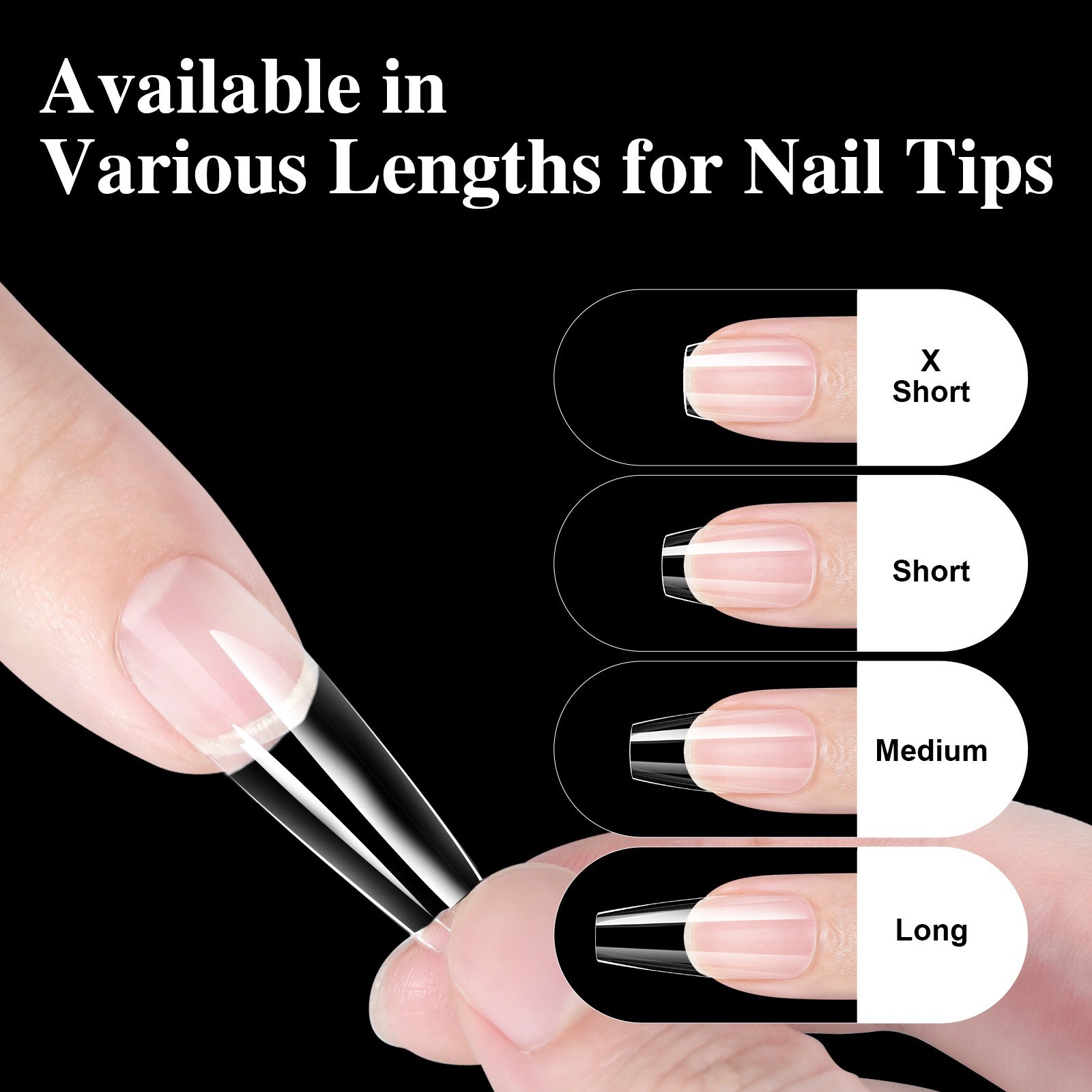 320/160pcs Clear Nails Extensions Soft Gel Nail Art Tips X Short~Long Sizes