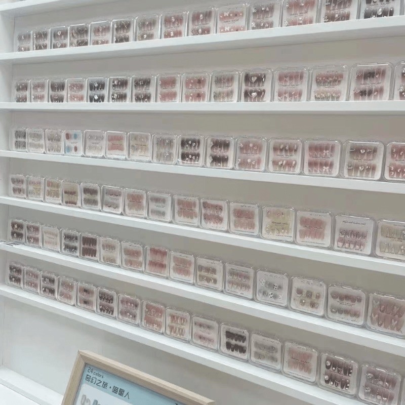120 Pieces of Mixed Styles, Including Cartoon/diamond/solid Color Fake Nail Art