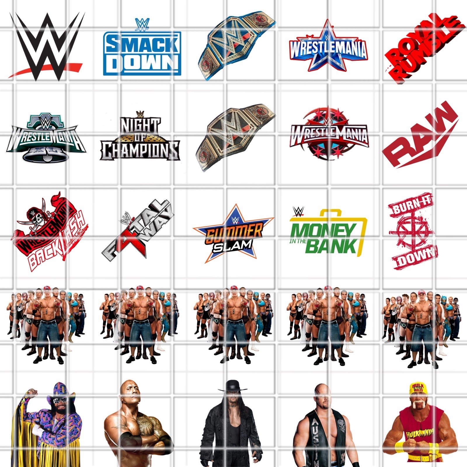 Wrestling WWE Raw Waterslide Nail Decals Set Of 50 Instructions & Bonus