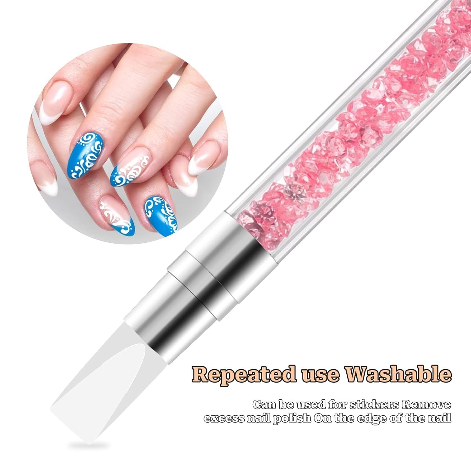 5 Pcs Nail Art Sculpture Pen Dual Tipped Silicone Nail Tools Nail Art Acrylic…