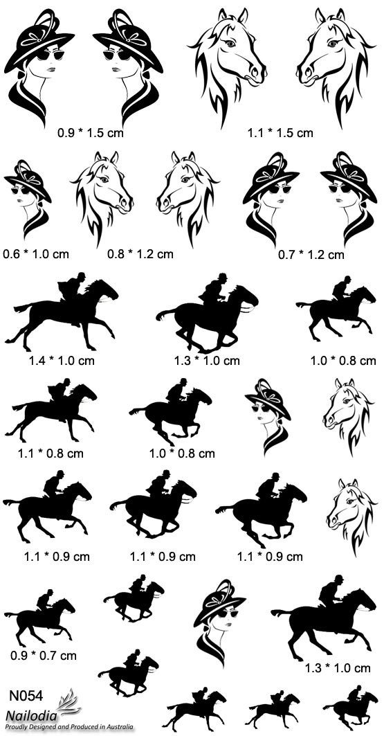 Horse Racing & Jockey Nail Art Decal Sticker Water Transfer – Melbourne Cup